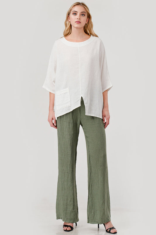 Tala Linen Top W single Pocket