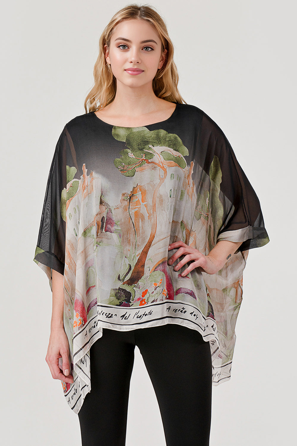 Raw Moda Love Tree Silk Top
