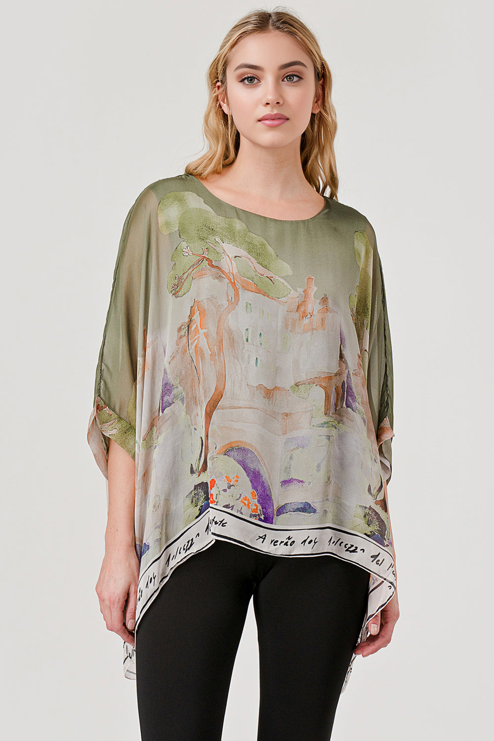 Raw Moda Love Tree Silk Top