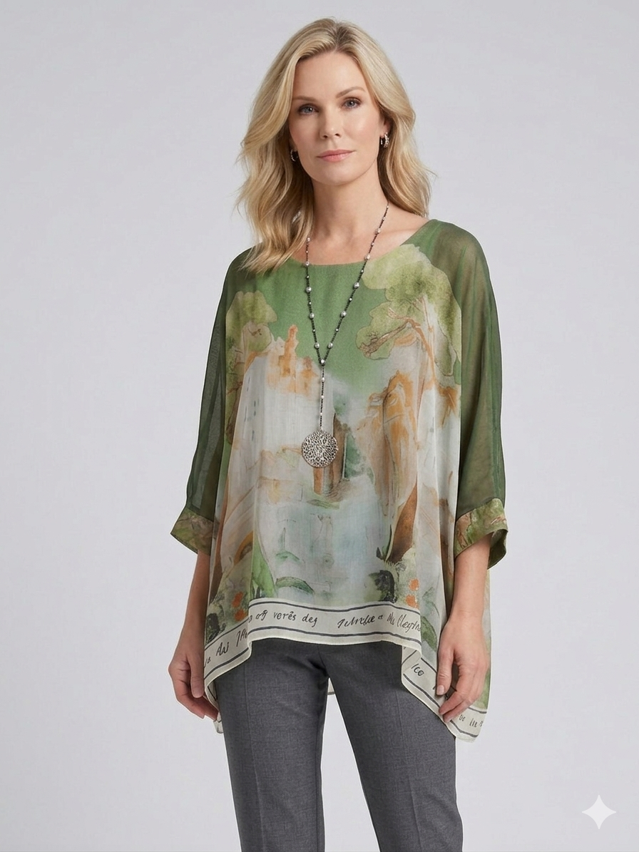 Raw Moda Love Tree Silk Top