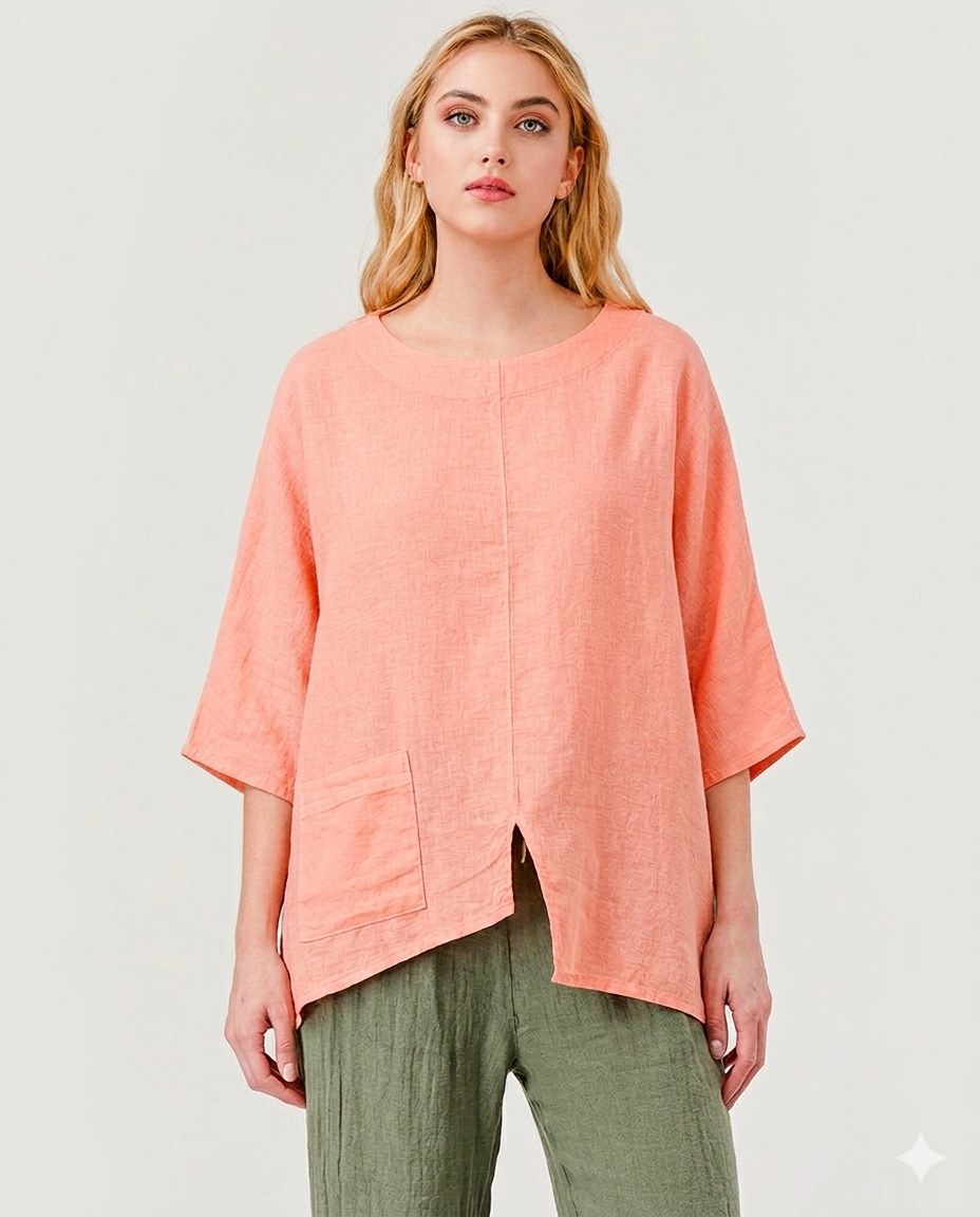Tala Linen Top W single Pocket
