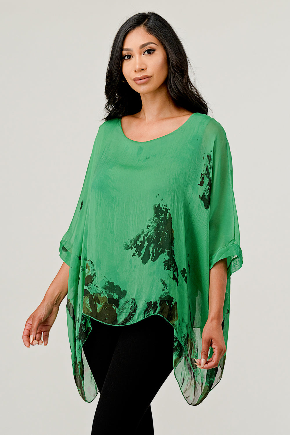 Italian Floral Raw Moda Silk Top – Xelpea